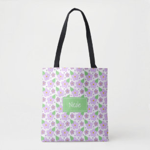 Lilac Flowers Pattern Tote Bag