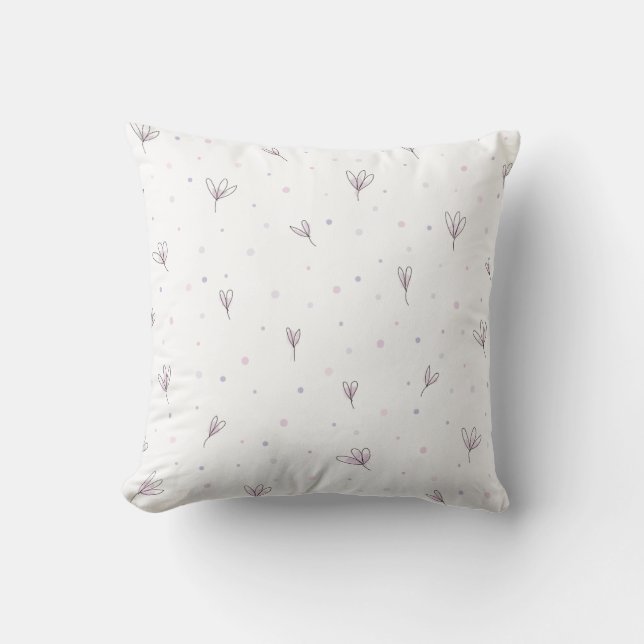 Lilac Flowers Throw Pillow (Front)