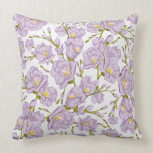 Lilac Freesia Throw Pillow