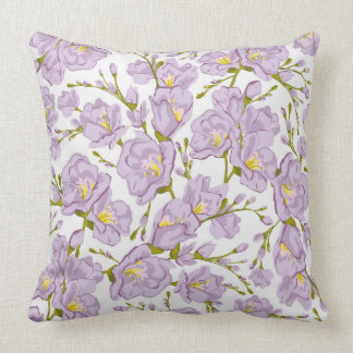 Lilac Freesia Throw Pillow