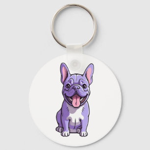 Lilac French Bulldog 2 Keychain