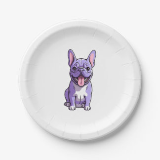 Lilac French Bulldog 2 Paper Plate