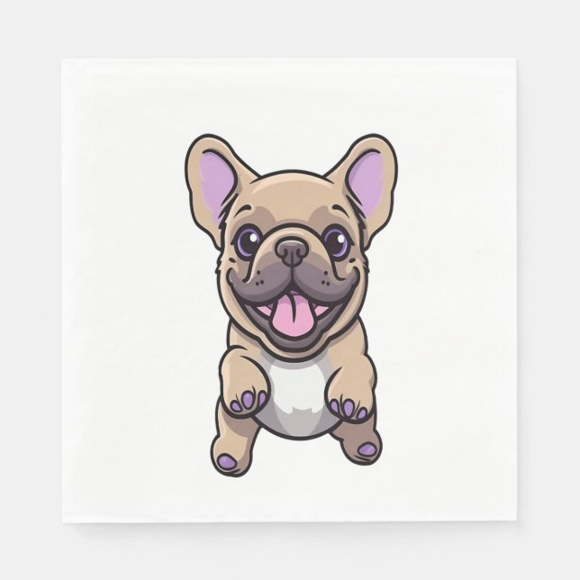 Lilac French Bulldog 9 Napkin (Front)