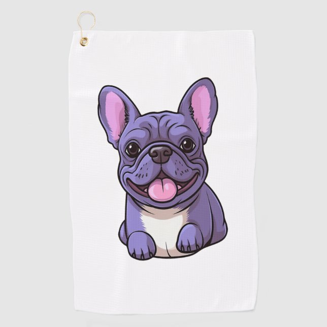 Lilac French Bulldog  Golf Towel (Front)