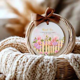 Lilac Fresh Off the Market Bridal Shower Thank You Classic Round Sticker