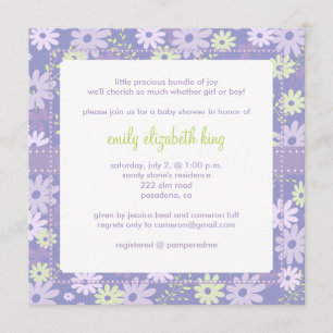 Lilac ~ Garden baby shower Invitation
