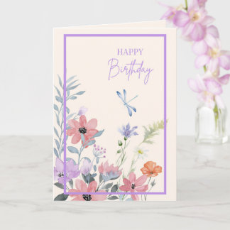 Lilac Garden Birthday Card
