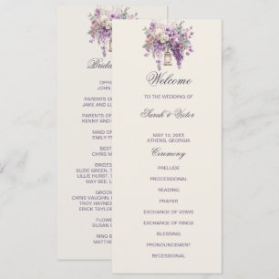 Lilac Garden Lantern Romance 2 Sided Flat Program