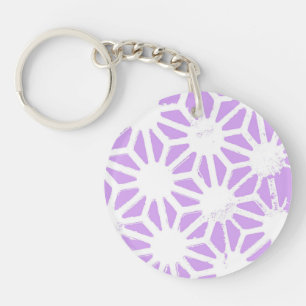 Lilac geometric pattern keychain