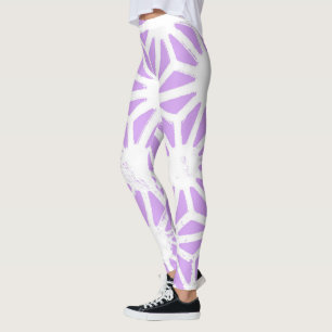 Lilac geometric pattern leggings