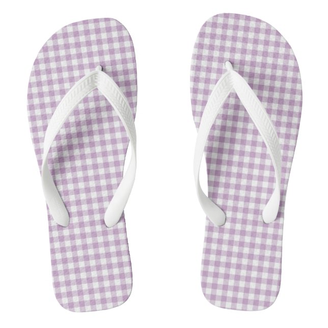 Lilac Gingham Flip Flops (Footbed)