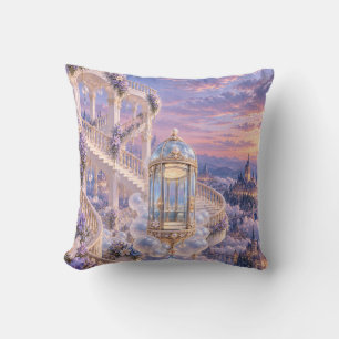Lilac Glass Cloud Lift Fantasy Palace Throw Pillow