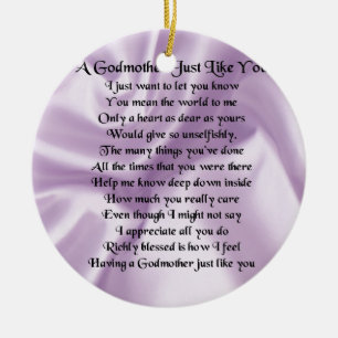 Lilac   Godmother Poem Ceramic Ornament