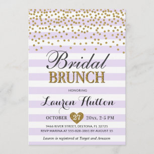 Lilac Gold Bridal Brunch Cartes d'invitation Mimos