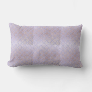 Lilac Gold/Rose Gold Damask Lumbar Pillow