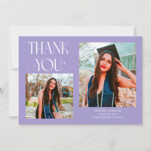 Lilac Graduate Thank You 2-Photo Announcement