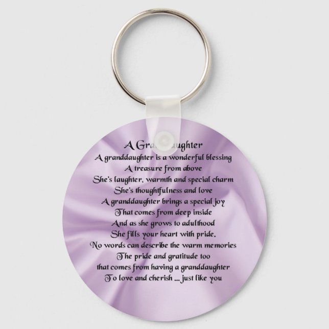 lilac   Granddaughter Poem Keychain (Front)