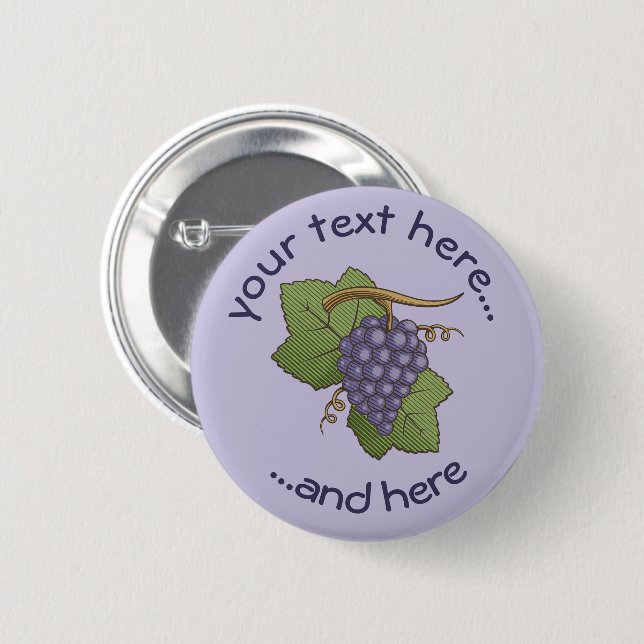 Lilac Grapes 2 Inch Round Button (Front & Back)