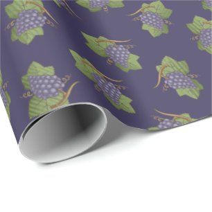 Lilac Grapes Pattern Wrapping Paper