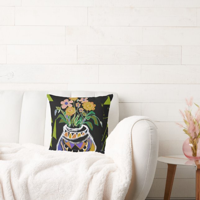 Lilac graphic flower bowl pillow  (Couch)