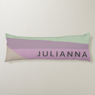 Lilac Green Geometric Colour Block Personalized Body Pillow