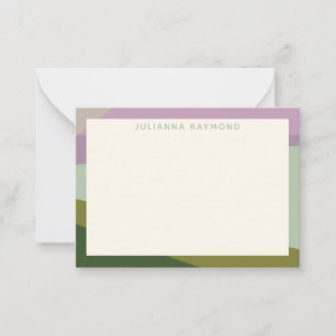 Lilac Green Geometric Colour Block Personalized Card