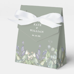 Lilac Greenery Floral Sage Green Wedding Favor Box