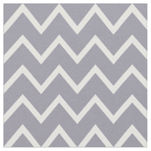 Lilac Grey & White Chevron Fabric