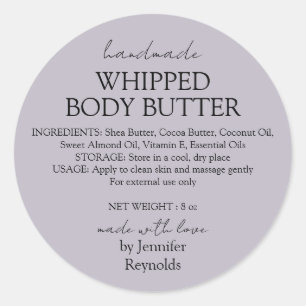 Lilac Handmade Body Butter Organic Classic Round Sticker