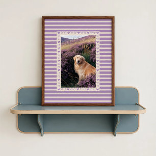 Lilac Heart Border Poster - Personalized Gift