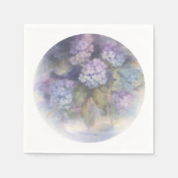 Lilac Hydrangea Watercolor Luncheon Napkin
