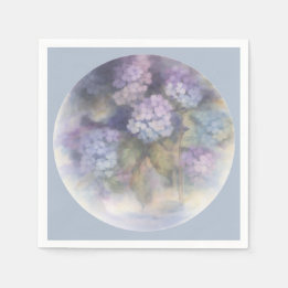 Lilac Hydrangea Watercolor Luncheon Napkin