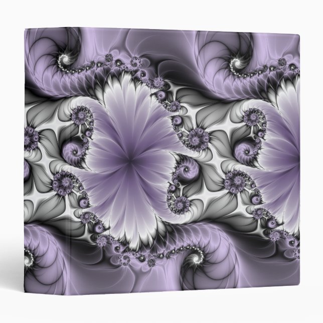 Lilac Illusion Abstract Floral Fractal Art Fantasy Binder (Front/Spine)