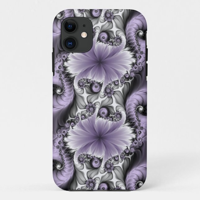 Lilac Illusion Abstract Floral Fractal Art Fantasy Case-Mate iPhone Case (Back)