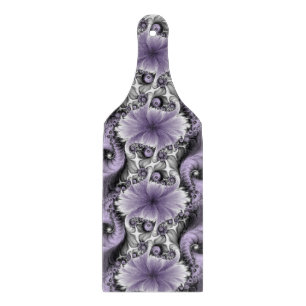 Lilac Illusion Abstract Floral Fractal Art Fantasy Cutting Board