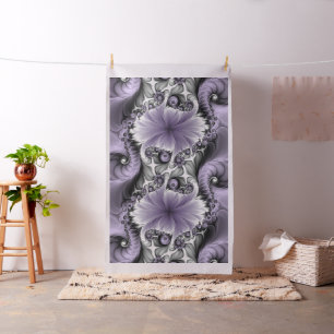 Lilac Illusion Abstract Floral Fractal Art Fantasy Fabric