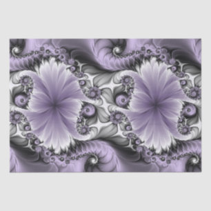 Lilac Illusion Abstract Floral Fractal Art Fantasy Tissue Paper