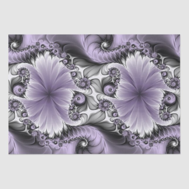 Lilac Illusion Abstract Floral Fractal Art Fantasy Tissue Paper (Front)