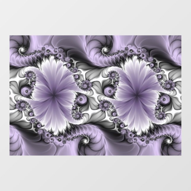Lilac Illusion Abstract Floral Fractal Art Fantasy Window Cling (Sheet)
