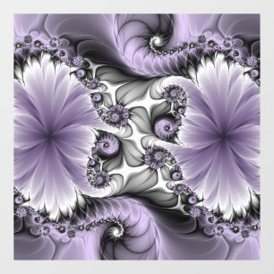 Lilac Illusion Abstract Floral Fractal Art Fantasy Window Cling