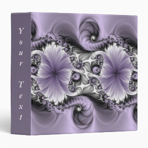 Lilac Illusion Abstract Floral Fractal Art Text Binder