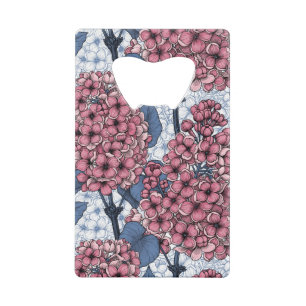 Lilac in pink and blue credit card bottle opener