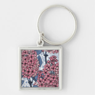 Lilac in pink and blue keychain
