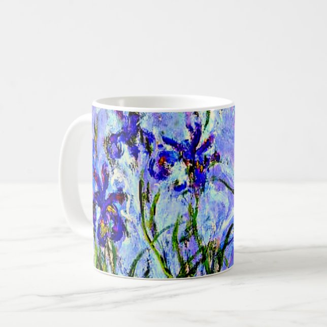 Lilac Irises by Claude Monet Mug (Front Left)