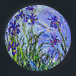 Lilac Irises fine art by Claude Monet  Paper Plate<br><div class="desc">Famous flower painting by Claude Monet,  Lilac Irises.</div>