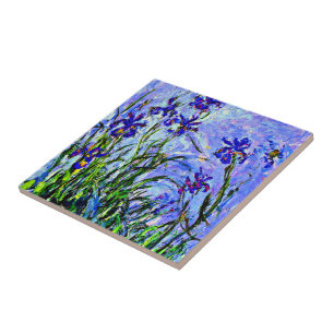 Lilac Irises fine art by Claude Monet, Tile