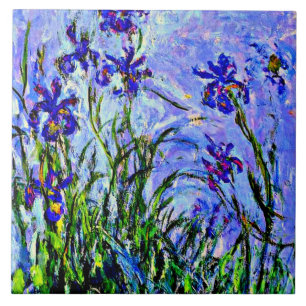 Lilac Irises fine art by Claude Monet, Tile
