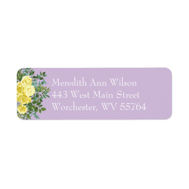 Lilac jaune clair violet Rose Adresse Florale (Devant)