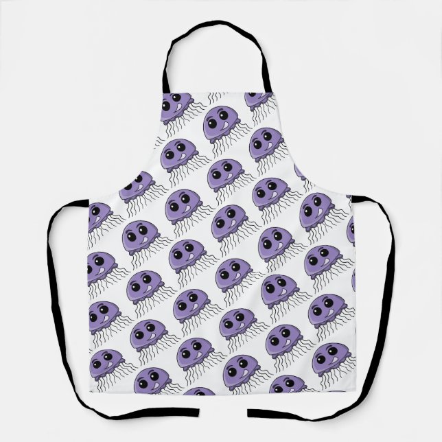 Lilac Jellyfriend Cartoon Apron (Front)