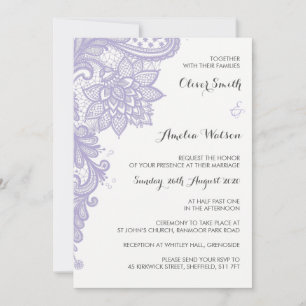 Lilac Lace Wedding Invitation